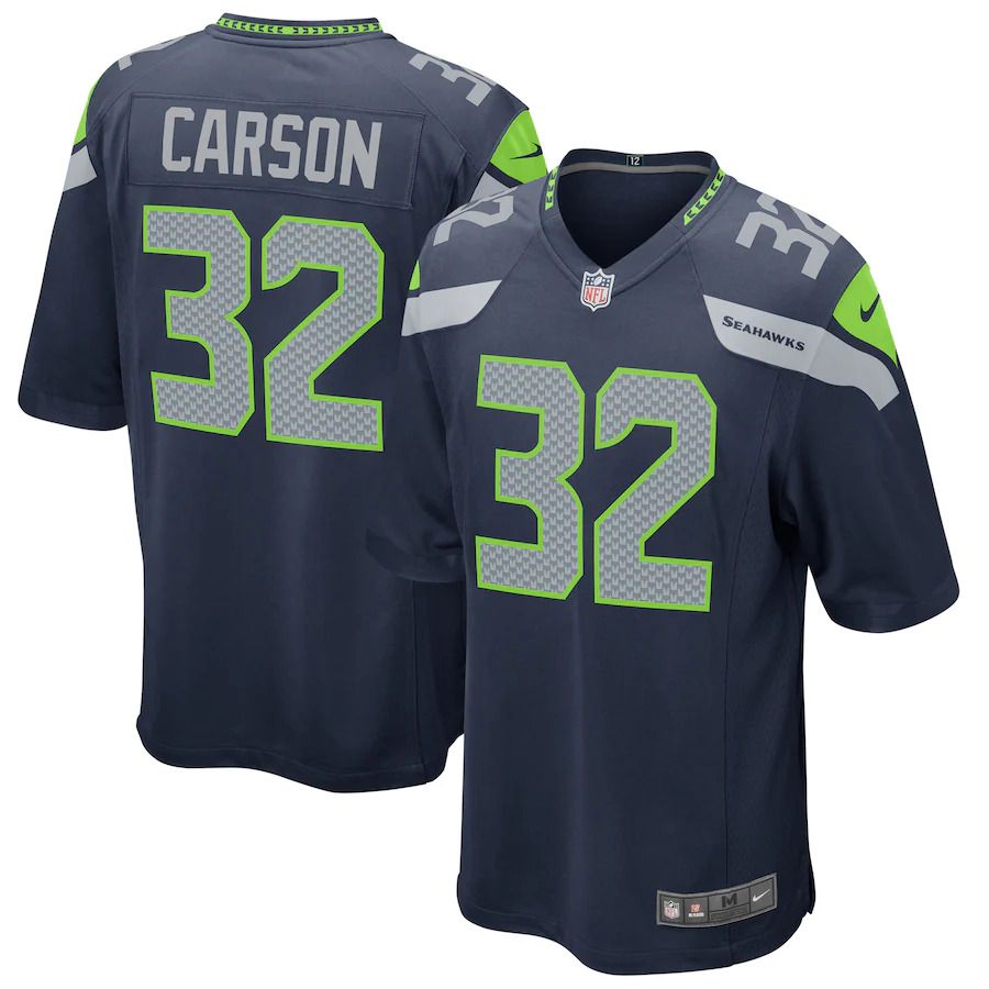 Men Seattle Seahawks #32 Chris Carson Nike College Navy Game NFL Jersey->seattle seahawks->NFL Jersey